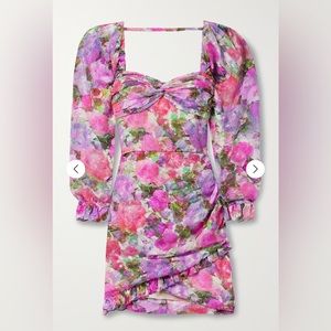 PatBO blossom ruffle printed fil coupe mini dress